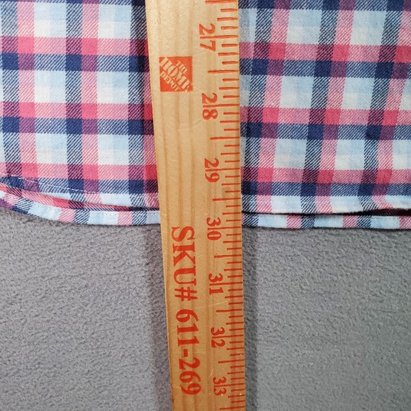 Vineyard Vines Shirt Mens L Pink White Blue Plaid Flannel Classic Fit Preppy - Picture 5 of 9